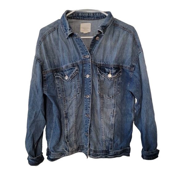 American Eagle Jean Denim Jacket Small Trucker Cotton Blue - Picture 1 of 4